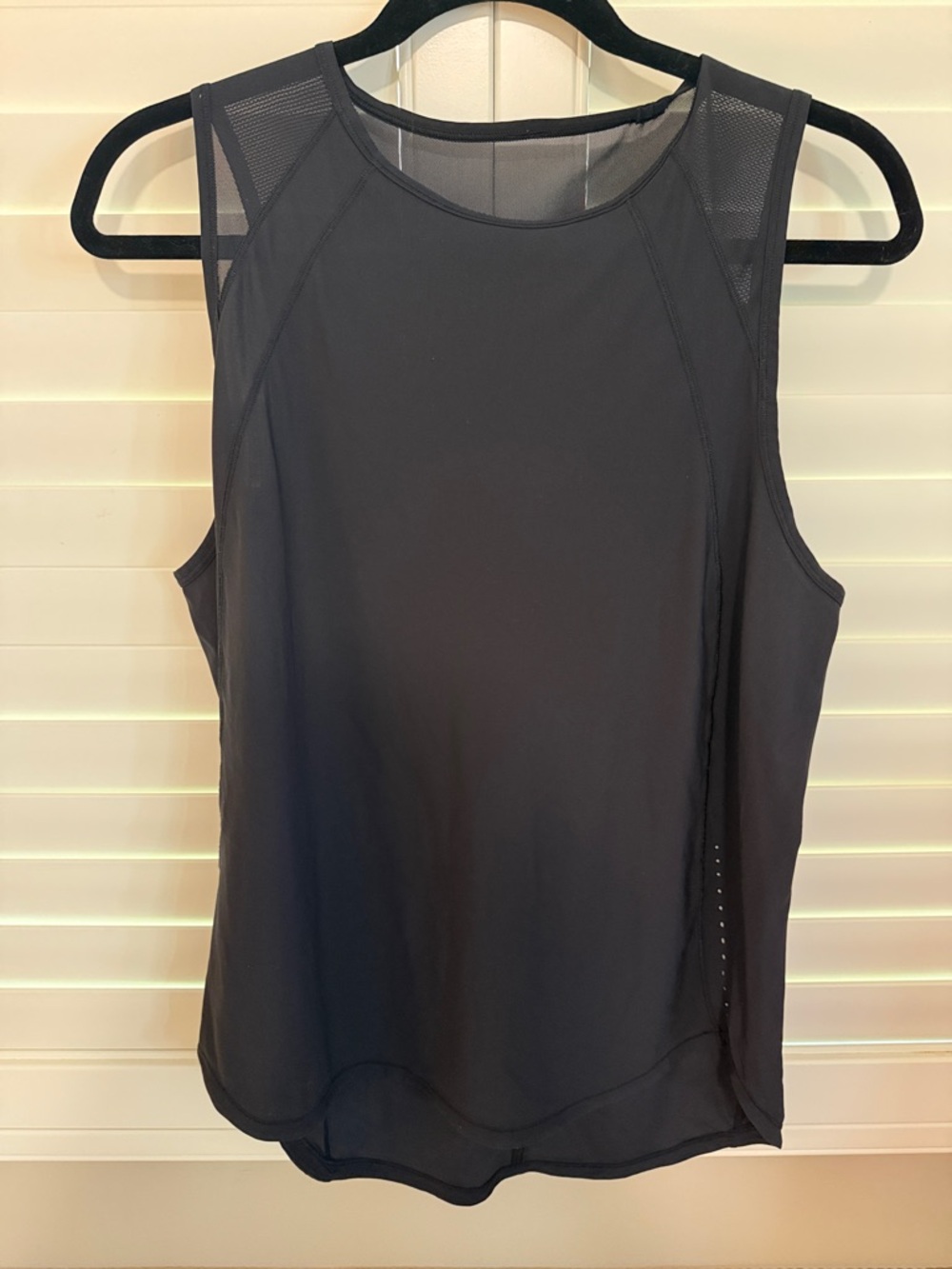 lululemon athletica Black Mesh-Trim Performance sculpt tank